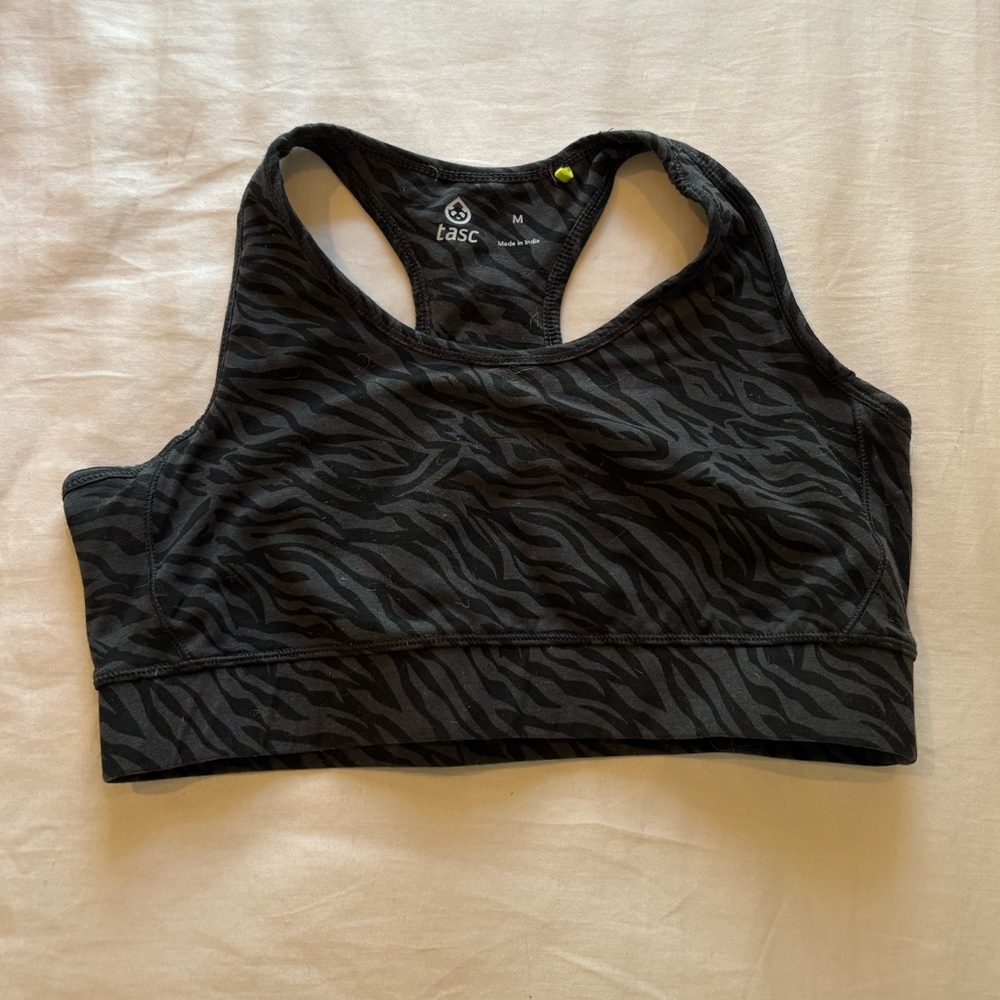 Performance Black Zebra Print Sports Bra - Medium